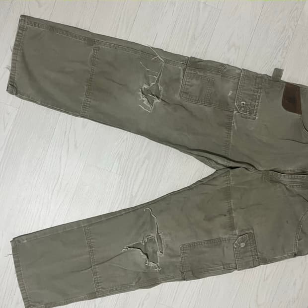 랭글러 더블니 워크팬츠 리얼데미지 34
