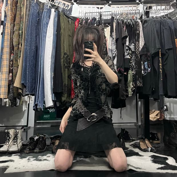 프릴 패턴 가디건