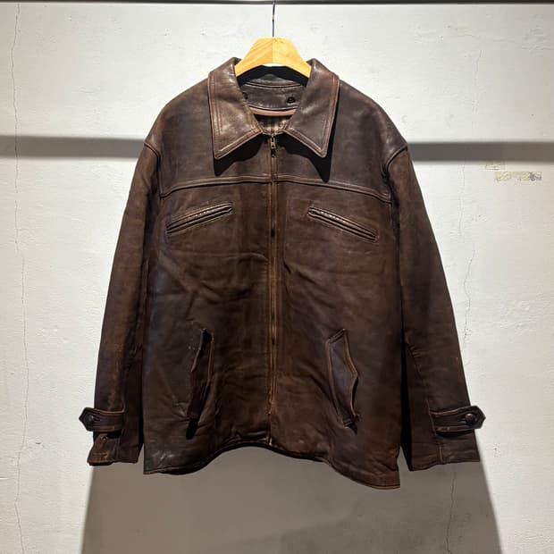 50`s~60`s Leather Car Coat