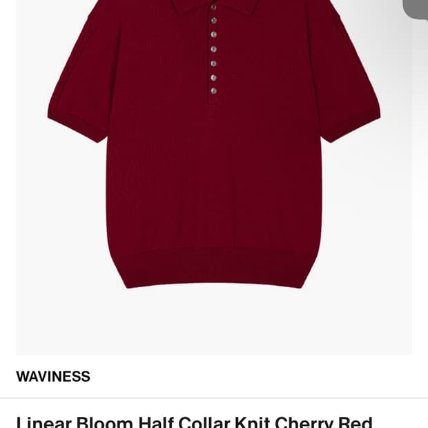 웨이비니스 Linear Bloom Half Collar 니트 red 2