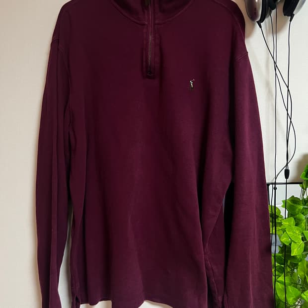 폴로 버건디 하프집업 니트 105~110(L~XL)