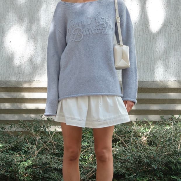 Mohair Letter Long Sleeve Knit - Light B