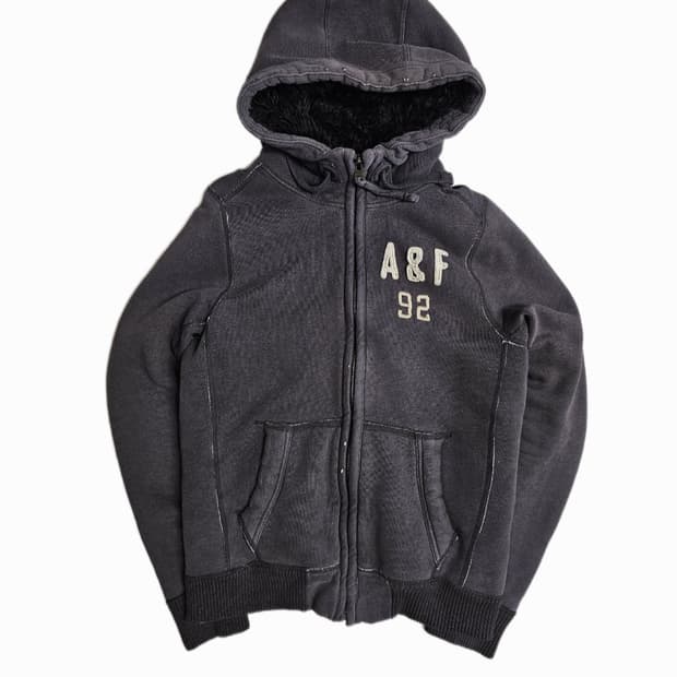 00s y2k 양홍원 아베크롬비 차콜 울프조 후드집업 M