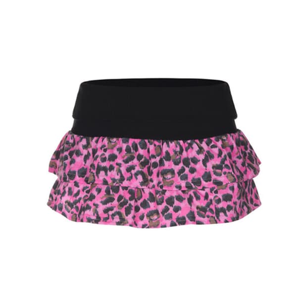 pinky leopard mini skirt