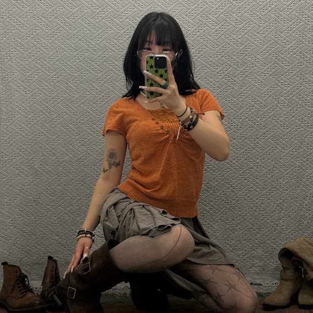 빈티지 레트로 페미닌 레이스 란제리코어 슬림핏 반팔티 K0051