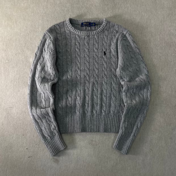 95 폴로랄프로렌 그레이 꽈배기 니트