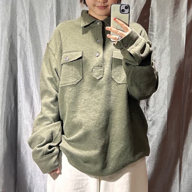 XL 폴로랄프로렌 투포켓 코튼 카키 롱슬리브