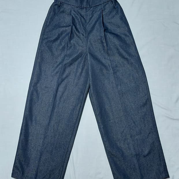 [S] 일본 grove(그로브) 핀턱 데님 라이크 와이드 팬츠