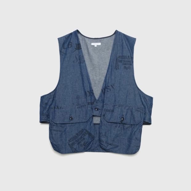 ENGINEERED GARMENTS 데님 그래피티 조끼