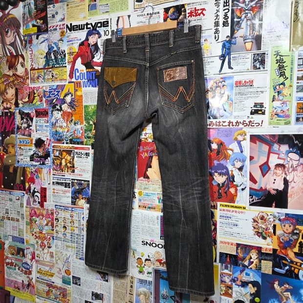 JPN 랭글러 스웨이드 포켓 웨스턴 그레이 데님 팬츠 