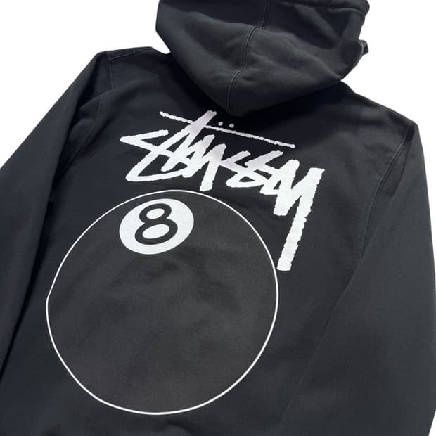 정품 스투시 8볼 블랙 후드티