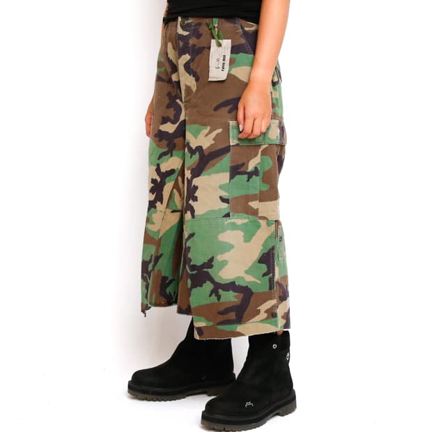 Woodland camo 와이드핏 버뮤다 (립스탑)