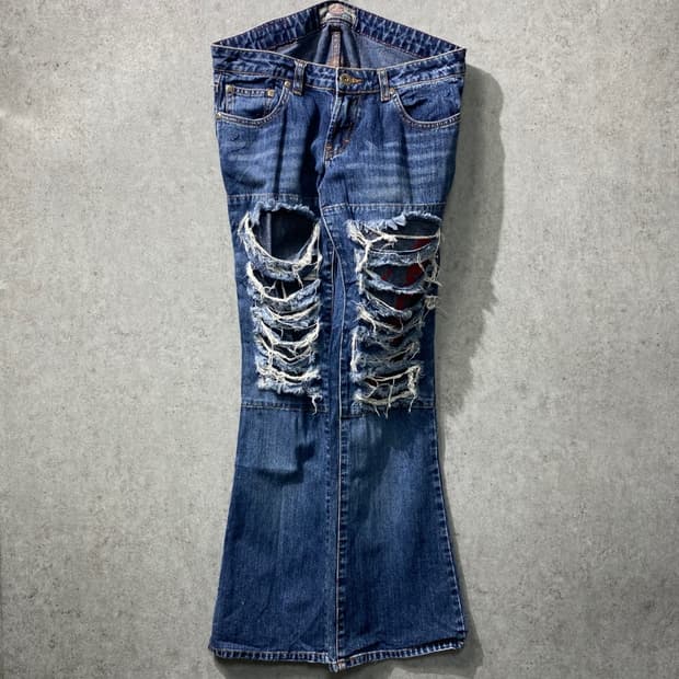 [30] RRJ Outfitters 디스트레스드 부츠컷 데님팬츠