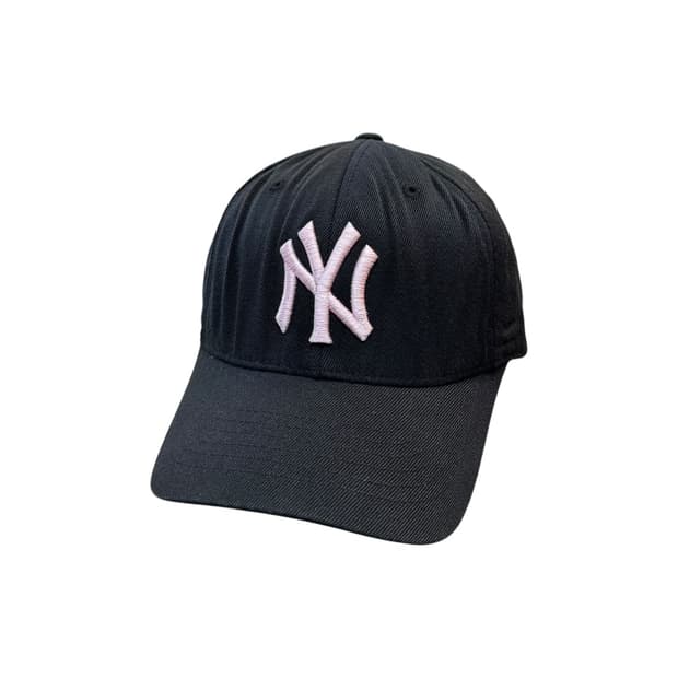 MLB 뉴욕양키스 핑크로고 블랙 볼캡