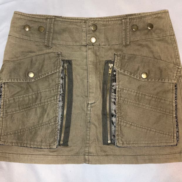 [착샷] 오네갸루 2000s 빈티지 로우 카고 스커트