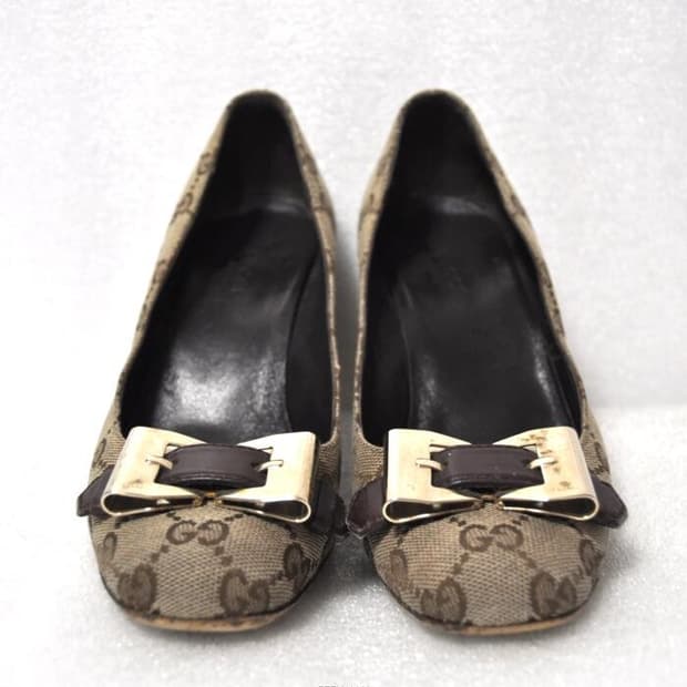 구찌/여성GG로고가쟈드구두(사이즈220)정품