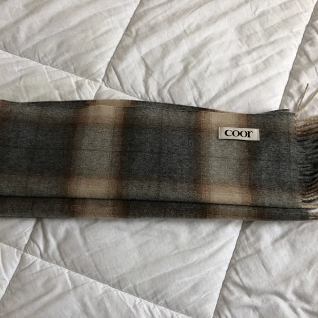 쿠어 메리노 울 옴브레 체크 머플러