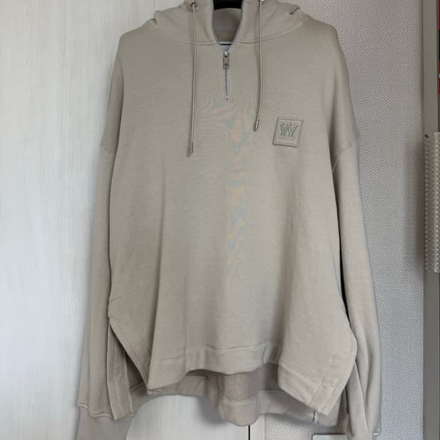 (48) 23ss 우영미 W 패치 하프집업 후드티 베이지