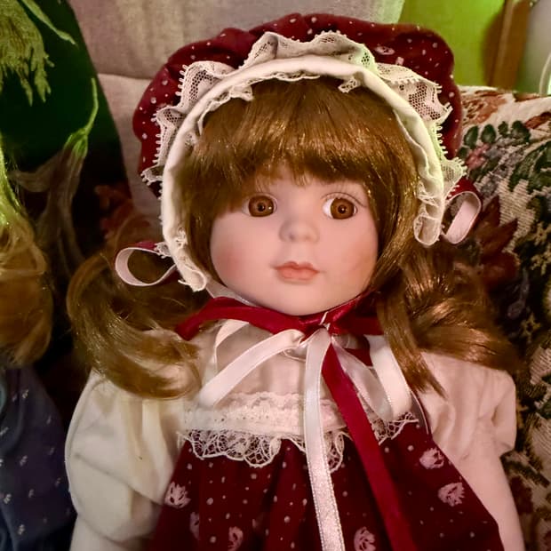 빈티지 인형 피겨린 빅토리아풍 스윗하트돌 보넷