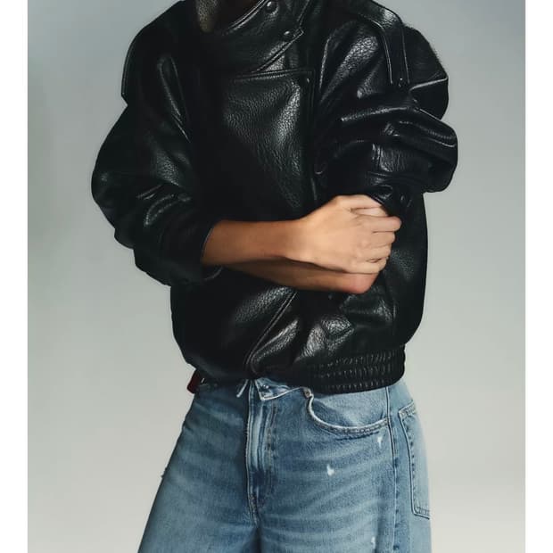 자라 페이크 레더 점퍼 레더자켓 xs