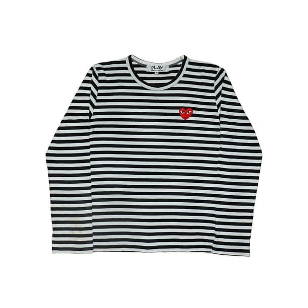 [정품]꼼데가르송 스트라이프 긴팔 티셔츠