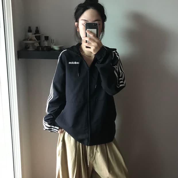 아디다스 스펠아웃 사이드라인 블랙 바람막이 자켓