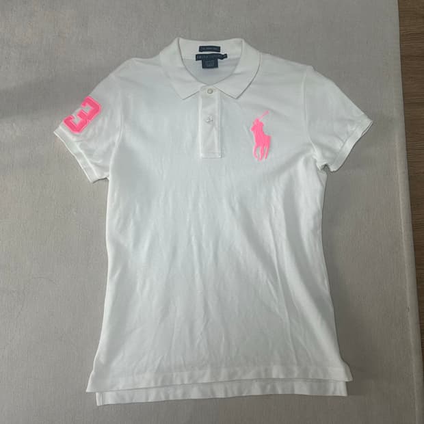 폴로 빅포니 화이트 카라티 딸기우유