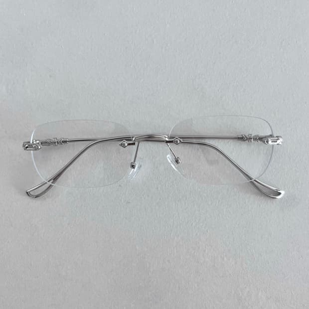 무테 실버 안경
