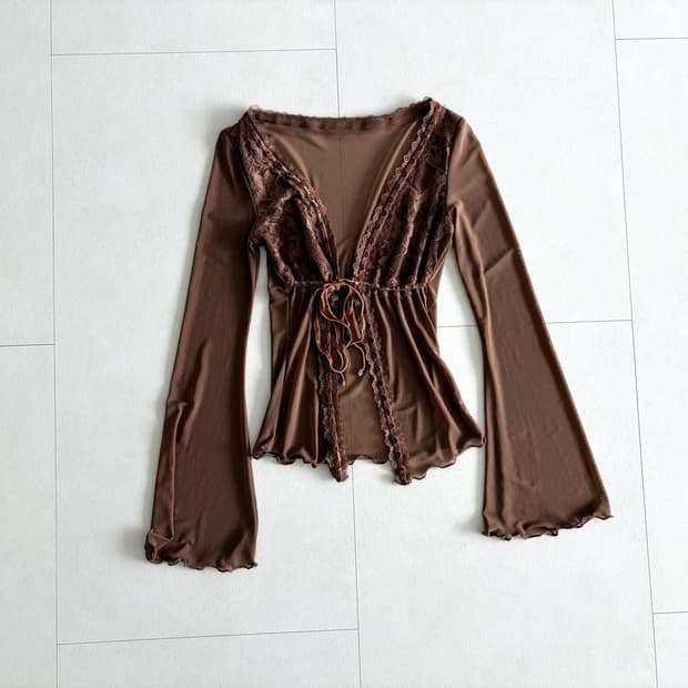 vintage lace wrap mesh top