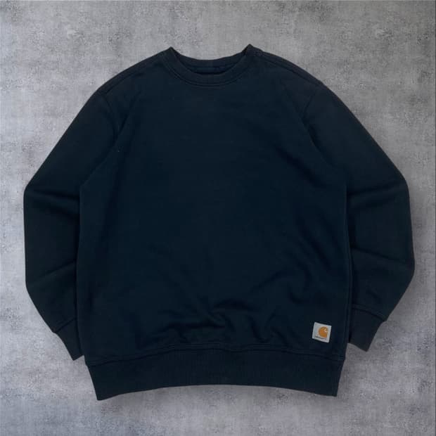 칼하트 네이비 컬러 박스 로고 미니멀 맨투맨