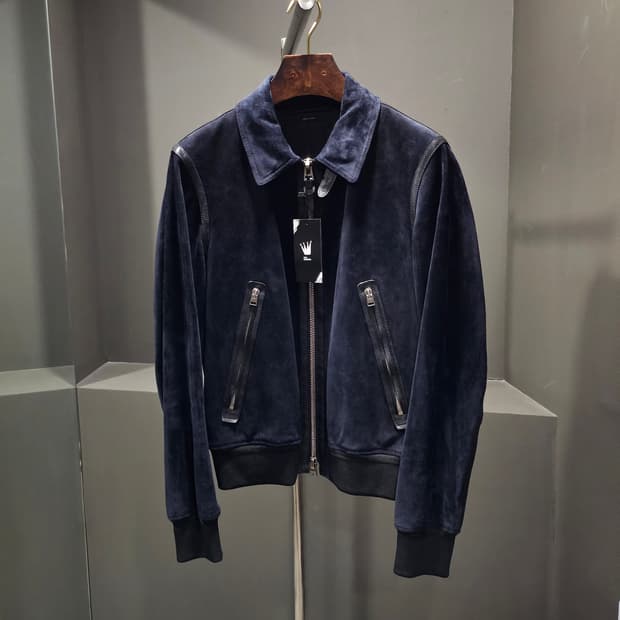 톰포드 레더트리밍 스웨이드 트러커 가죽자켓