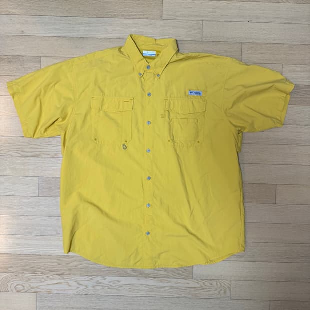 [XL] Columbia (컬럼비아) PFG 옐로우 반팔 셔츠