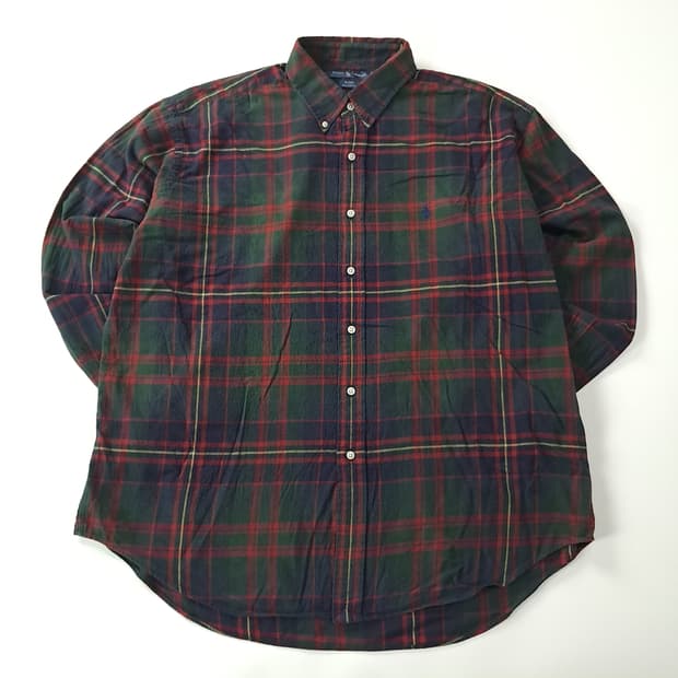 CK222 XL 폴로 90s 홍콩판 블랙워치 라이트플란넬 셔츠 남방