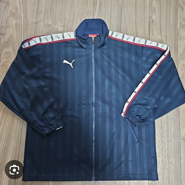 올드스쿨 푸마 네이비 스트라이프 져지트랙자켓