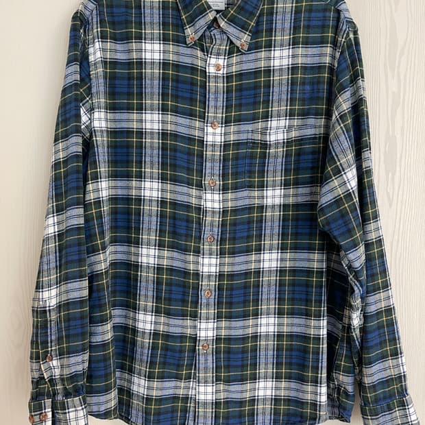 브룩스 브라더스 플란넬 타탄 체크 셔츠 L