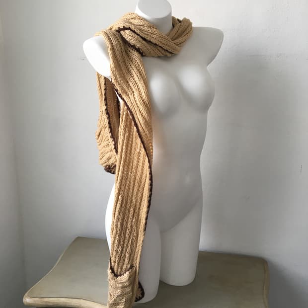  hood layered knit muffler