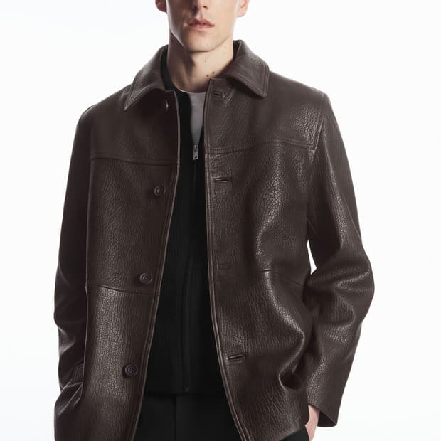 [코스] 칼라 그레인 레더 자켓