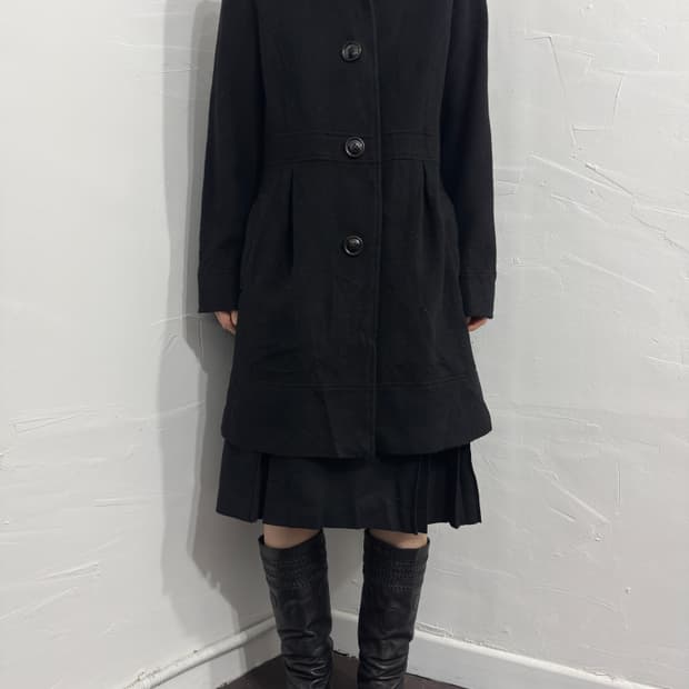 article black button wool coat