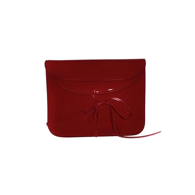 에나멜 리본 크로스백