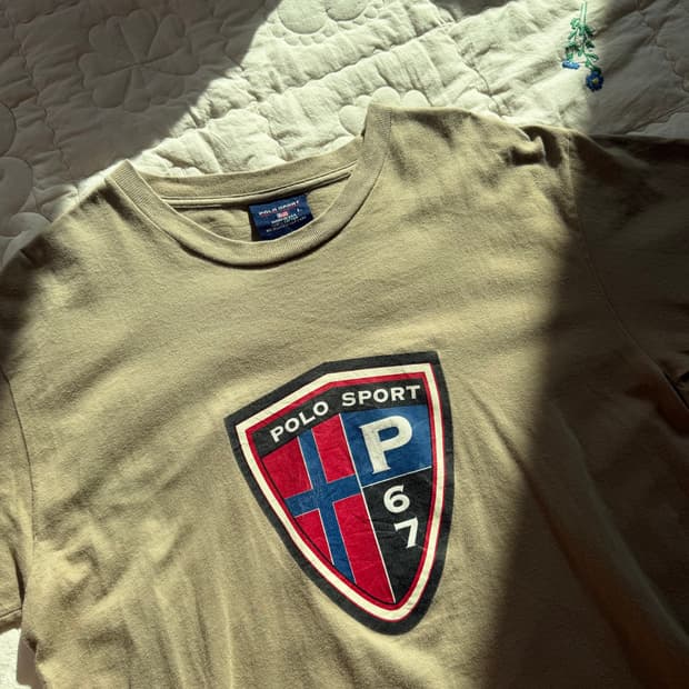 90s 아카이브 made in usa🇺🇸 폴로 스포츠 쉴드로고 티셔츠