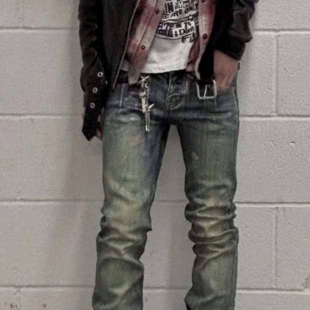 lamentist SKINNY BOOTCUT WAX WASHED JEAN