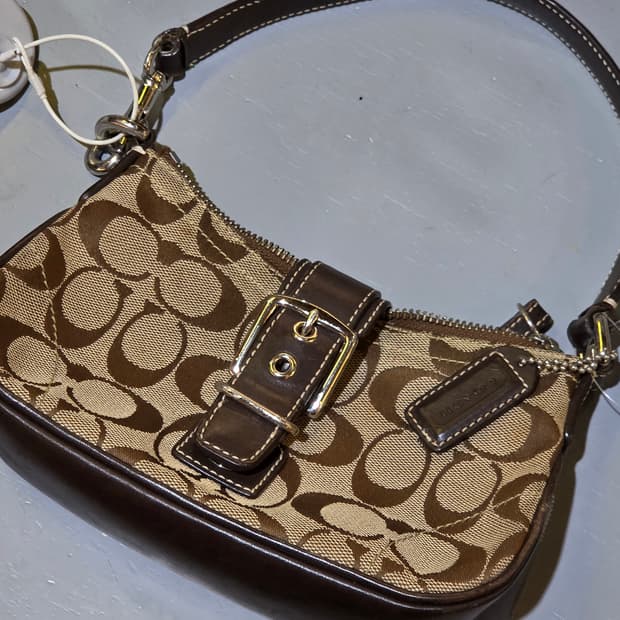 Coach 코치 패턴 브라운 미니버클백