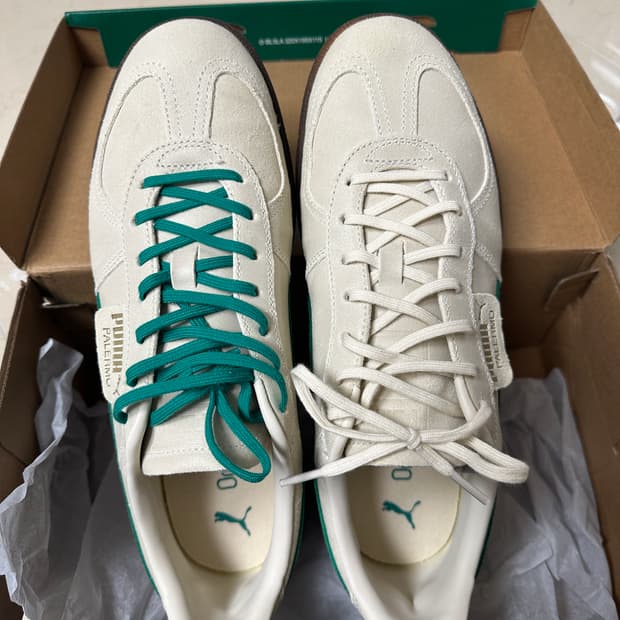 퓨마 팔레모 그린 그린+아이보리 스니커즈 275