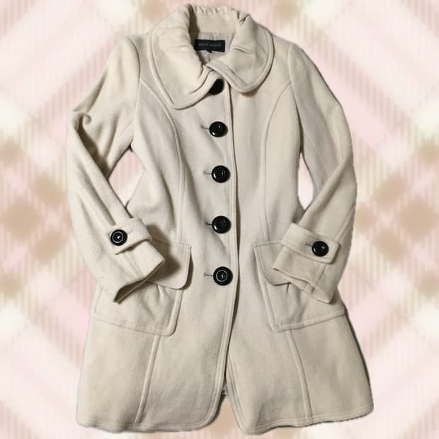 베이지 아이보리 코트 라떼 히메 갸루 러블리 로걀 오네 빈티지