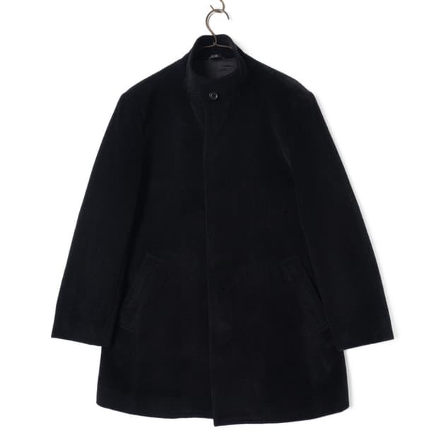 Lanvin Collection 블랙 스탠드 카라 하프코트