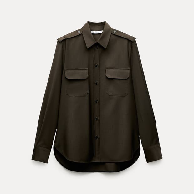 (새상품) 자라(ZARA) 100% 울 카고 셔츠 (ZW 컬렉션)