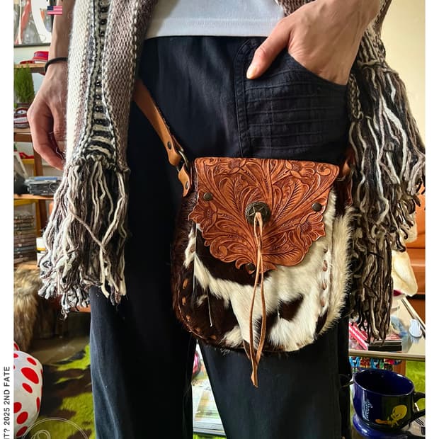 Western Motorcycle Calf-Skin Saddle Bag