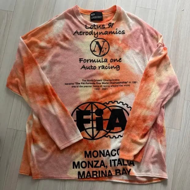 네온 제네시스 오디티 타이 다이 긴팔 티셔츠