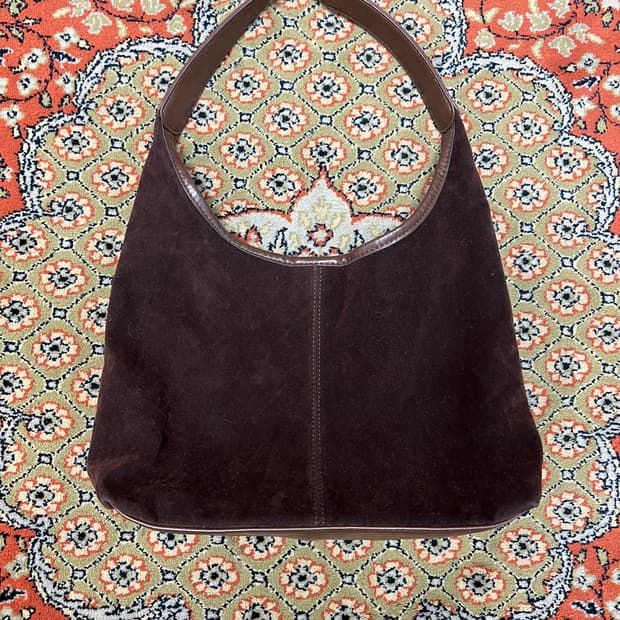 [FREE] 브라운 스웨이드 레더 토트백 