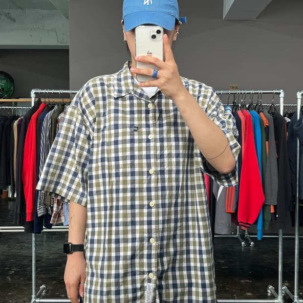 QUIKSILVER 체크 반팔 셔츠